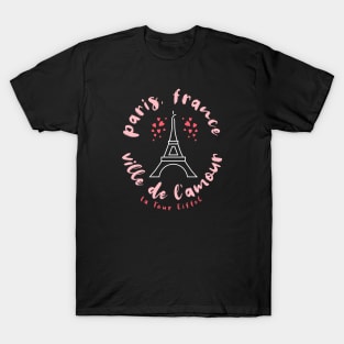 Paris France City of Romance pink T-Shirt